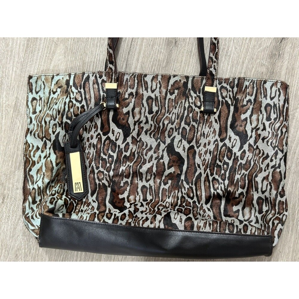 Antonio Melani Leather Animal Print Tote No Wear Pristine Condition